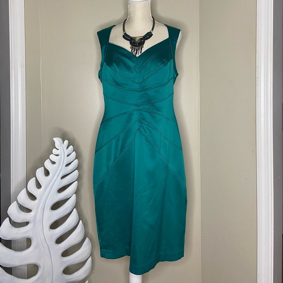 Jessica Simpson Dresses Jessica Simpson Teal Green Rear Top To Bottom Zip Cutout Evening Dress Size 6 Poshmark